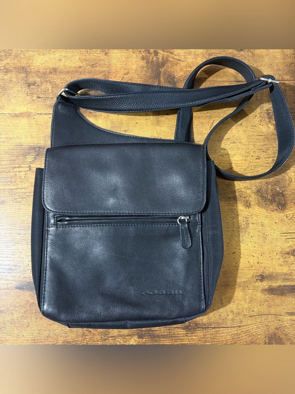 Fossil Black Leather Vintage Crossbody